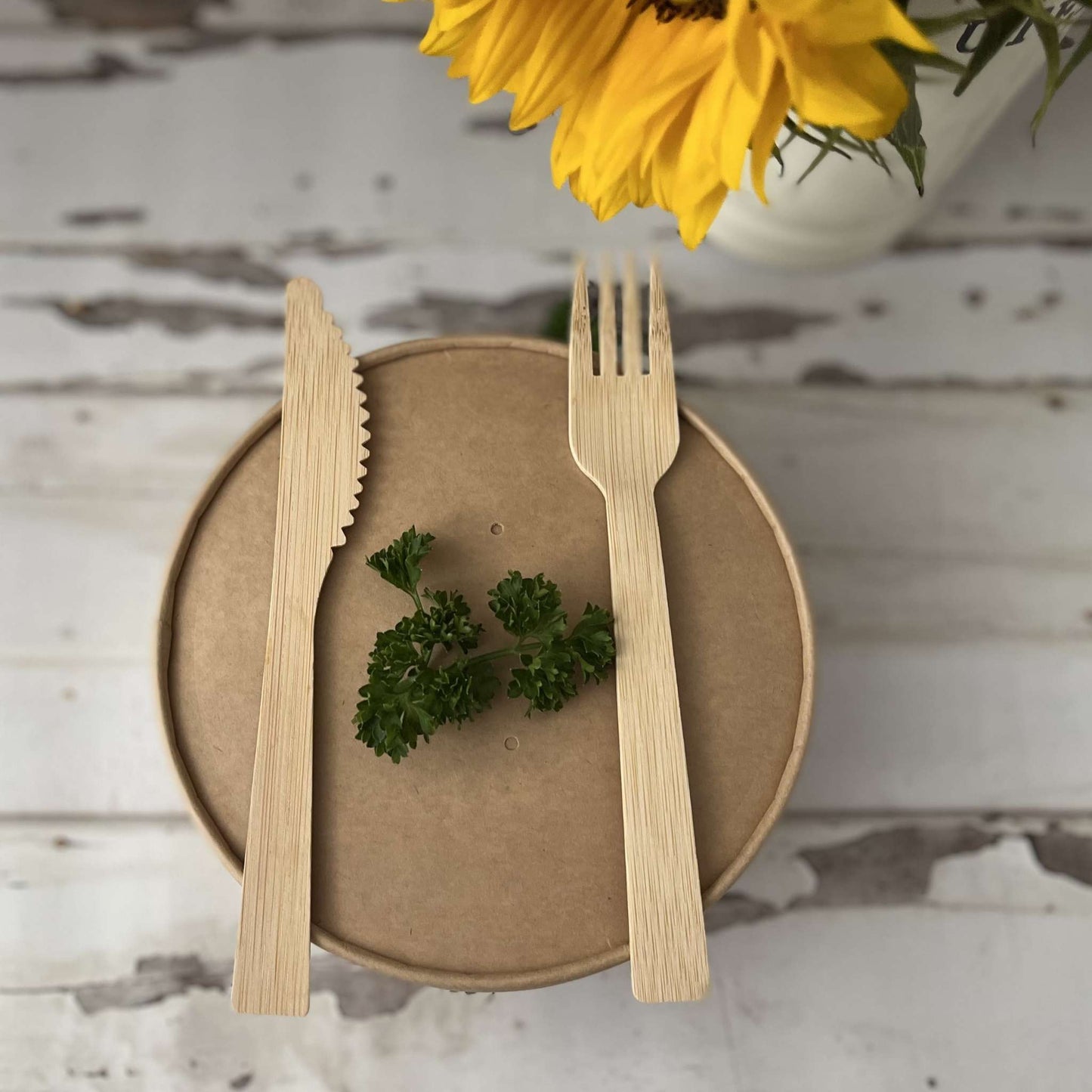 1100 ml Biodegradable Kraft Paper Shallow Salad Container