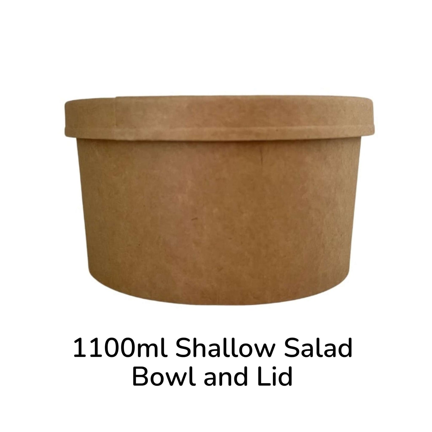 1100 ml Biodegradable Kraft Paper Shallow Salad Container