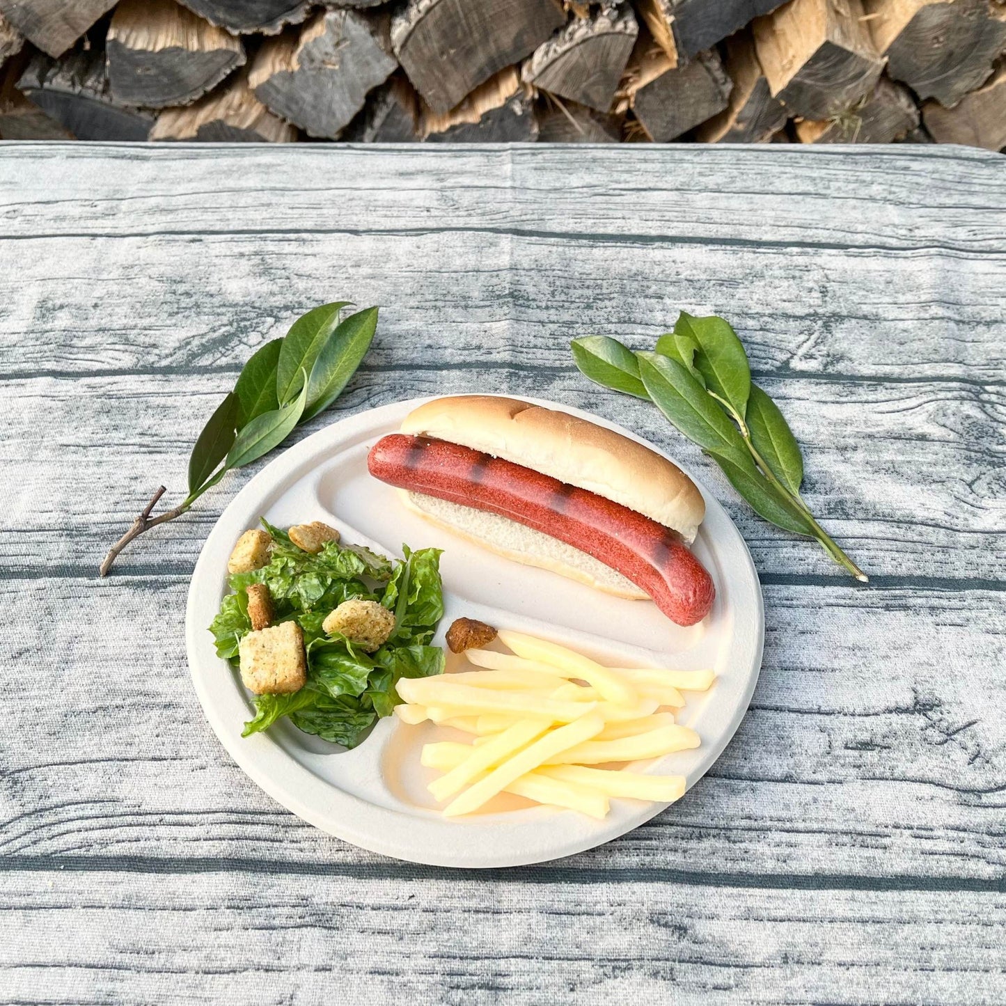 Disposable 3 compartment shallow plate