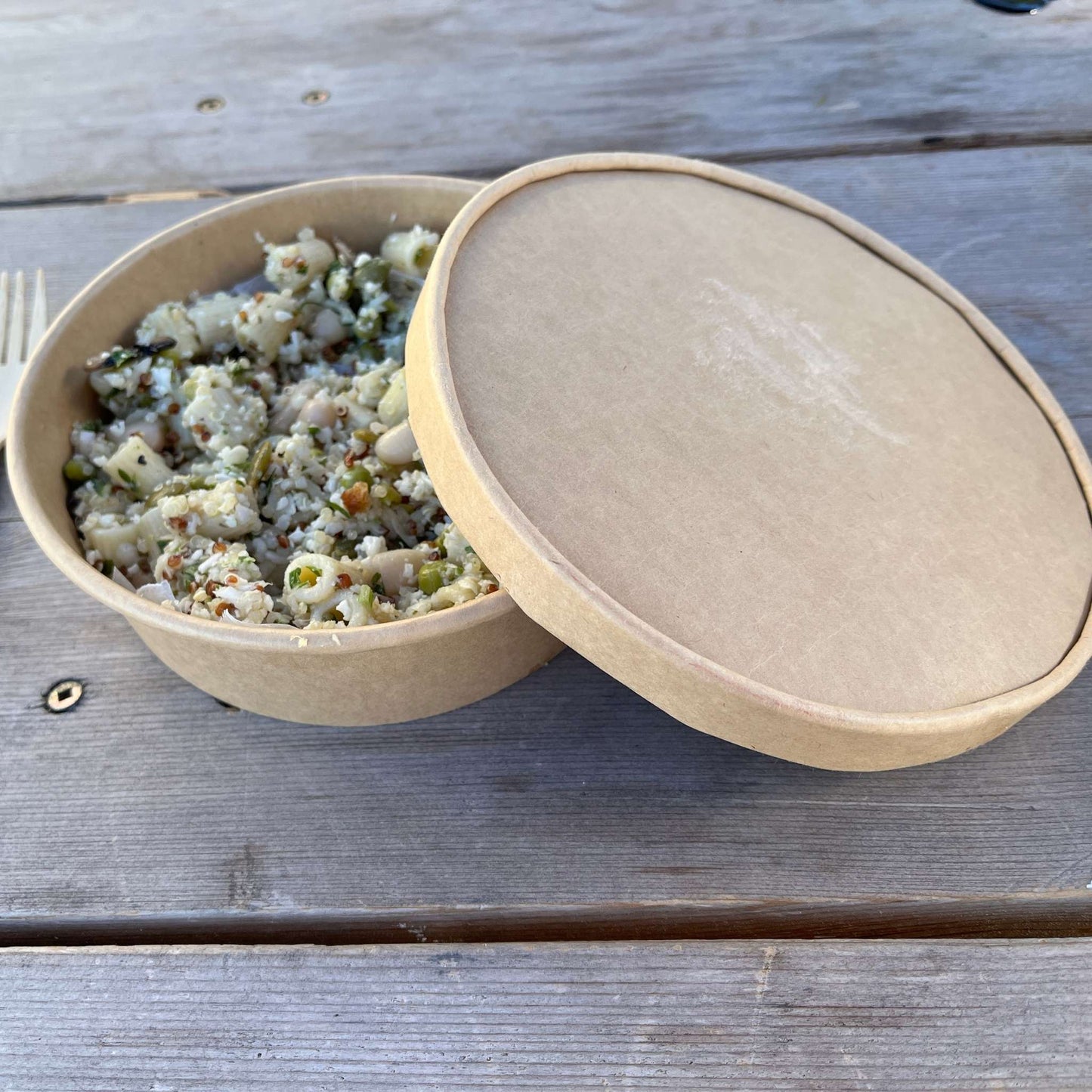 500 ml Biodegradable Kraft Paper Shallow Salad Container