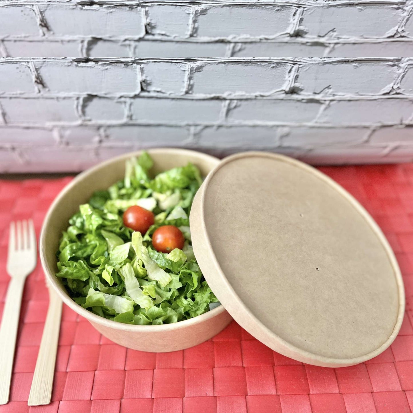 750 ml Biodegradable Kraft Paper Shallow Salad Container