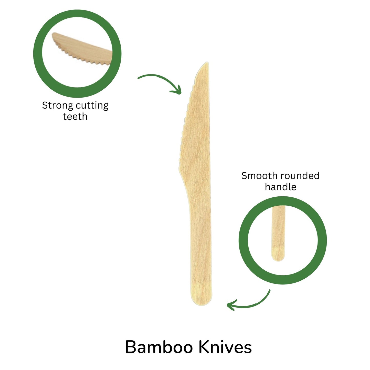 Disposable Biodegradable Bamboo Knife 170mm