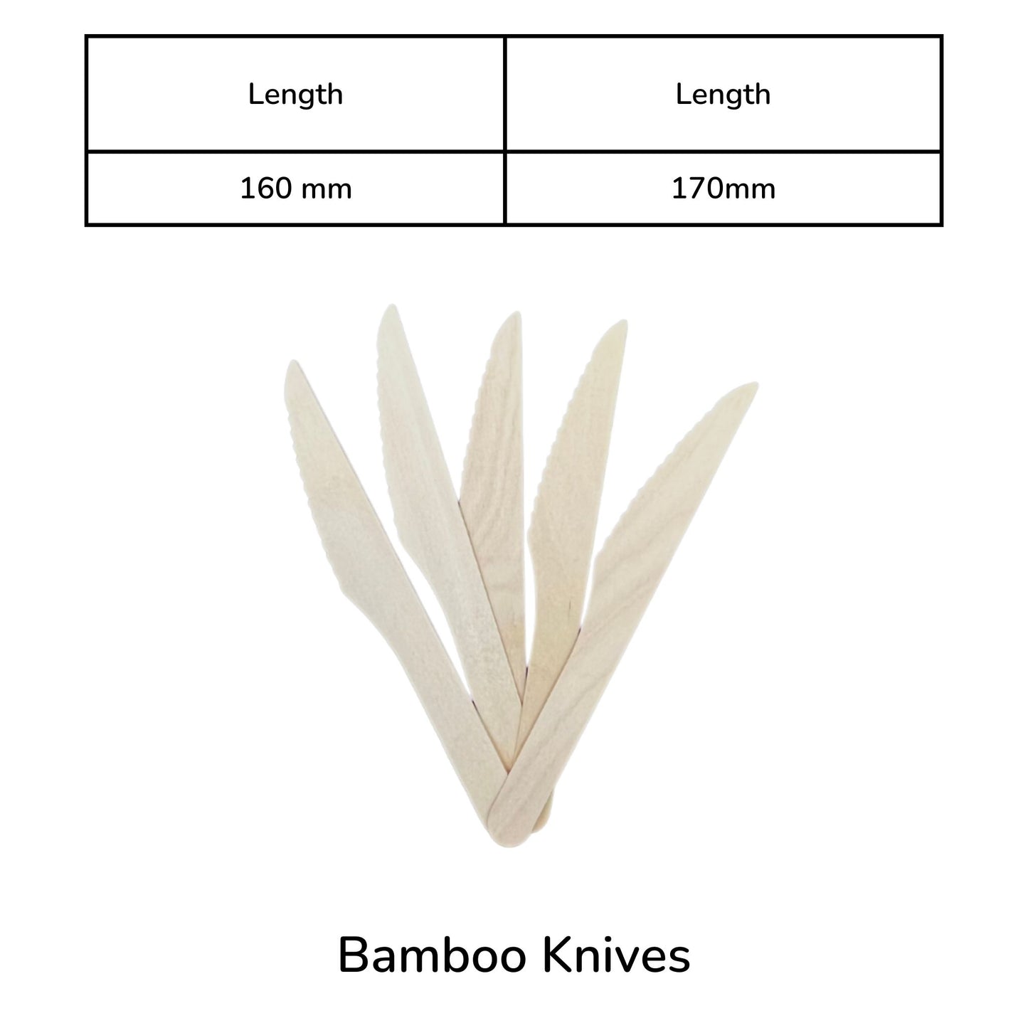 Disposable Biodegradable Bamboo Knife 170mm