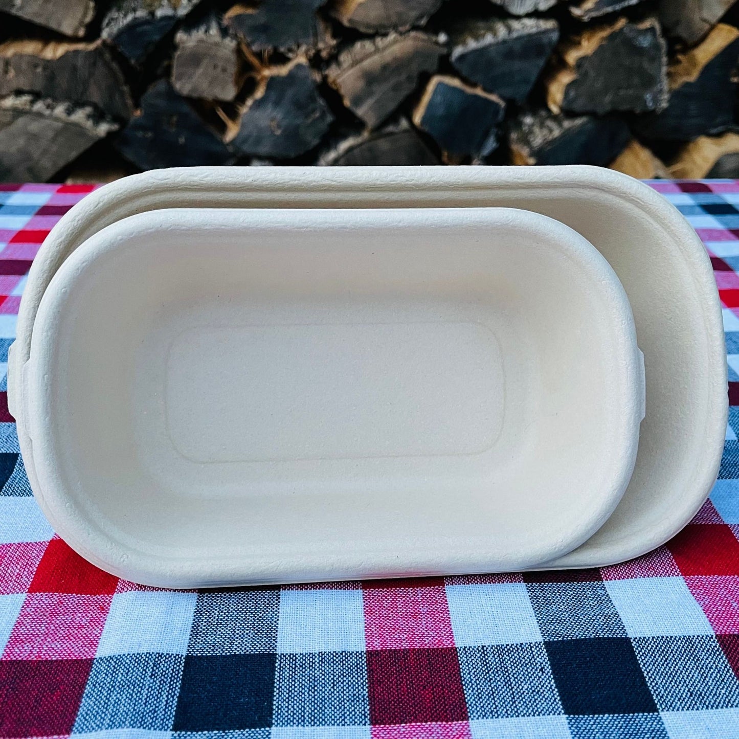 Oblong 1-Compartment Compostable Container 700 ml