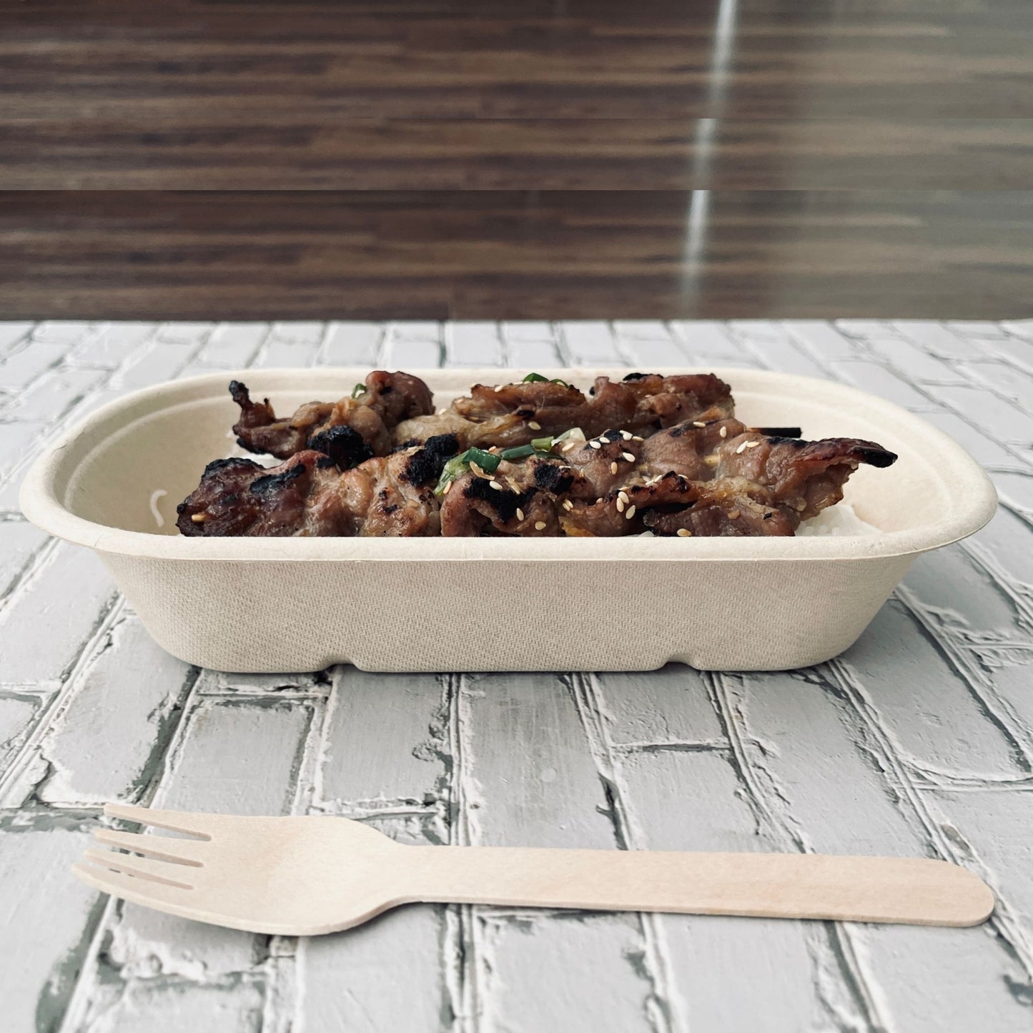 Oblong 1-Compartment Compostable Container 700 ml