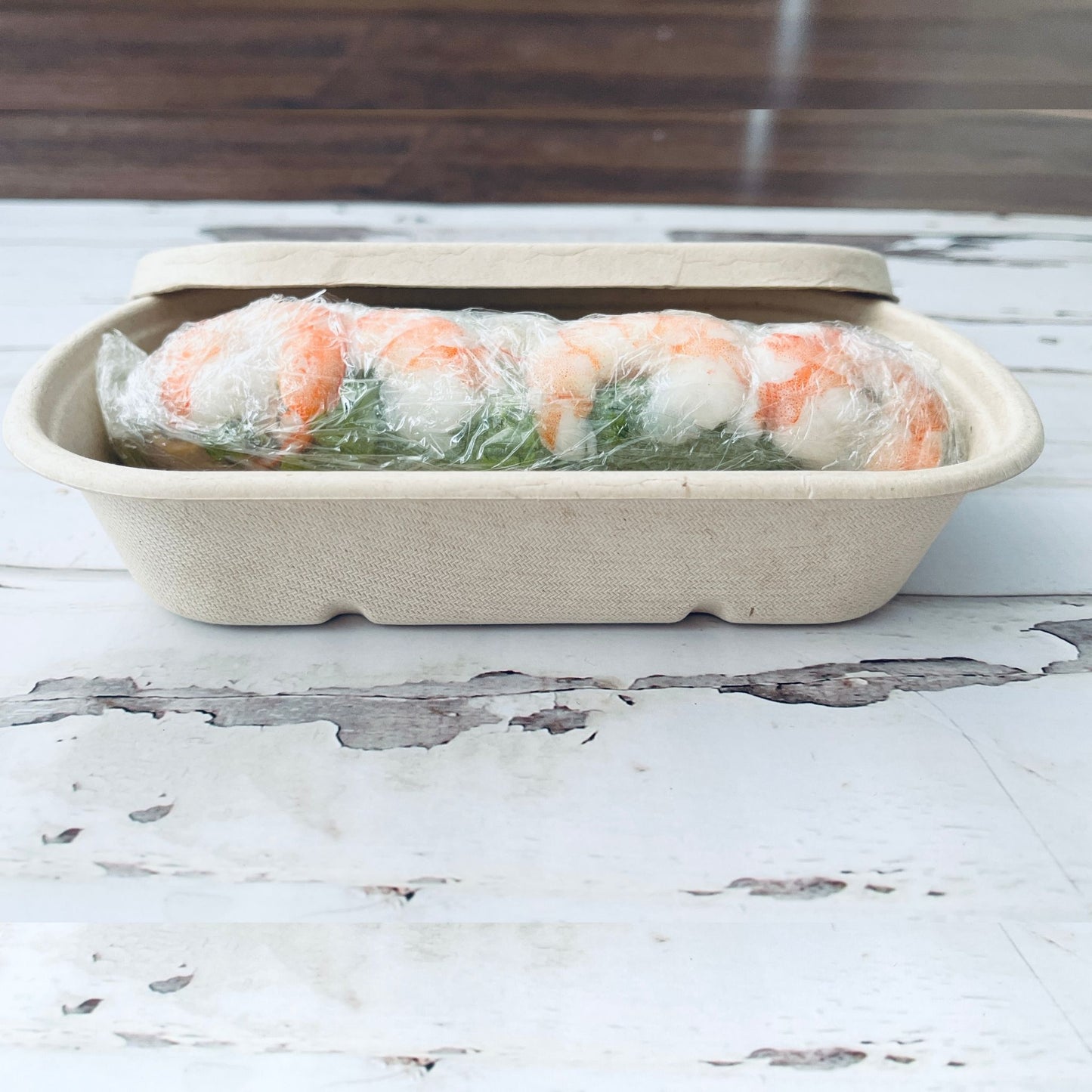 Oblong 1-Compartment Compostable Container 800 ml