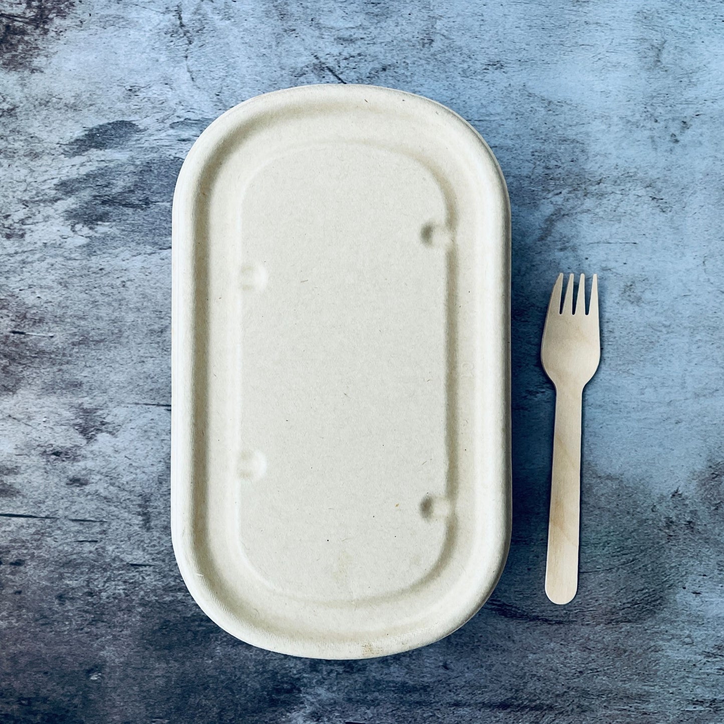 Oblong 2-Compartment Compostable Container 1000 ml