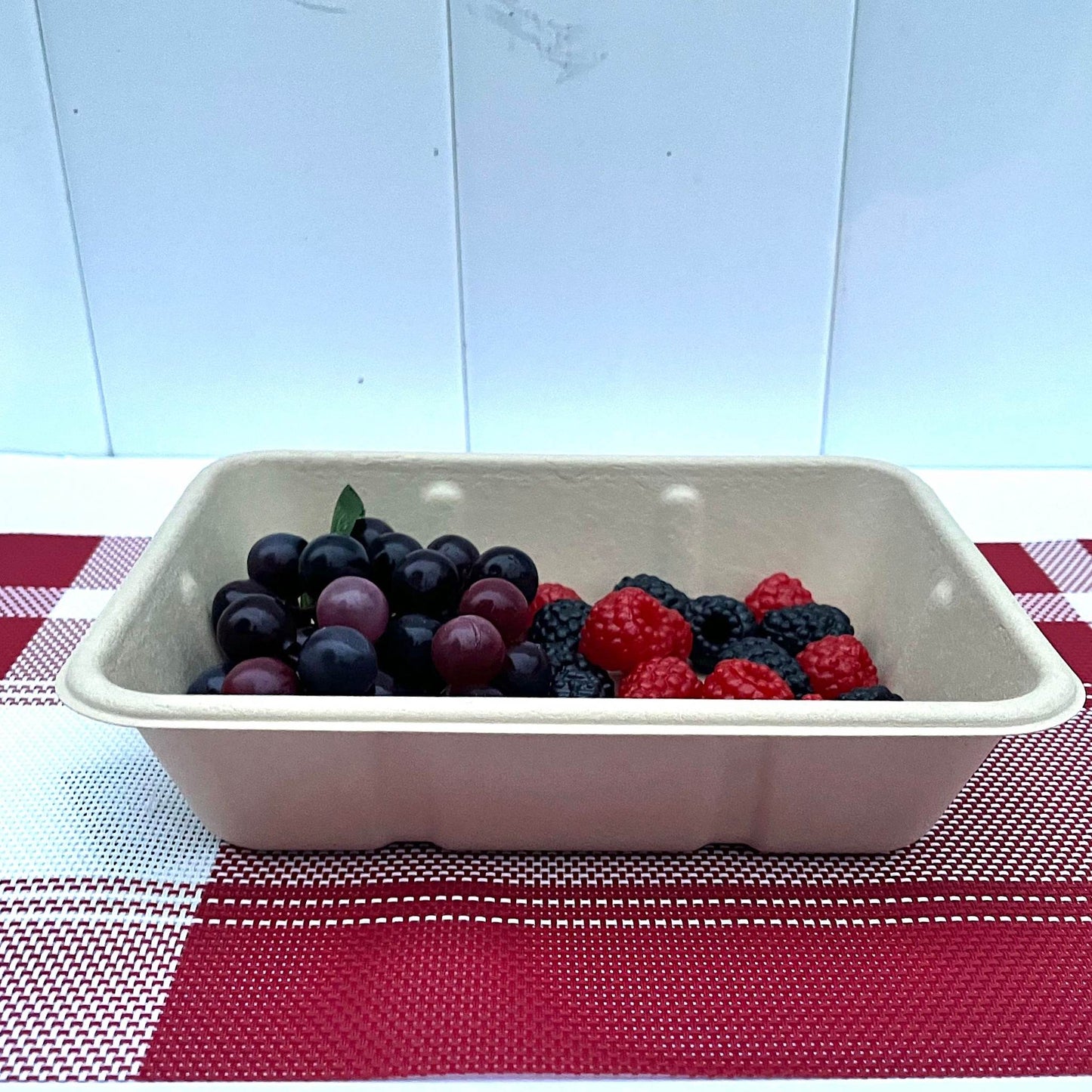 Rectangle 1-compartment compostable container 700ml with lid