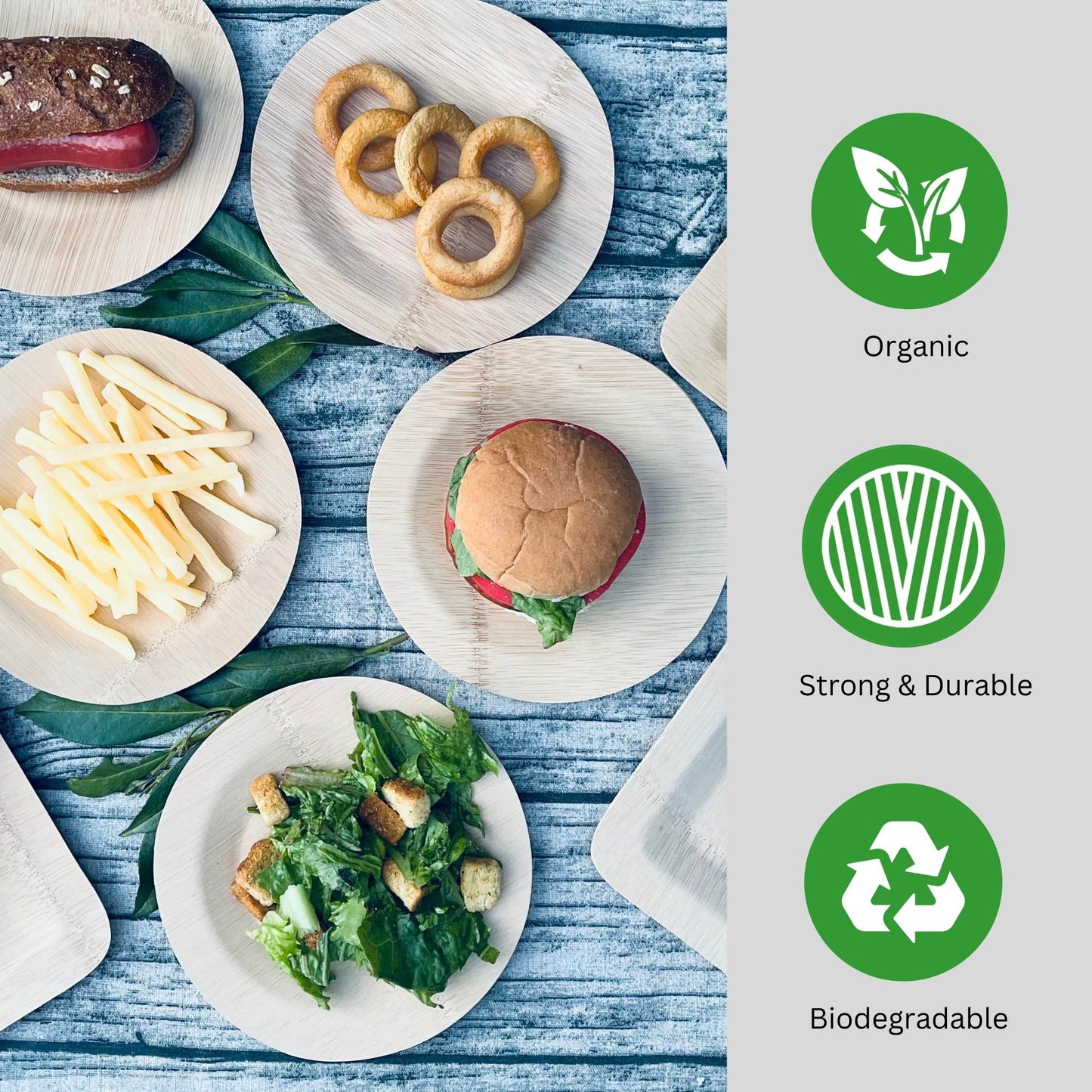 Round Lightweight Biodegradable Bamboo Plate