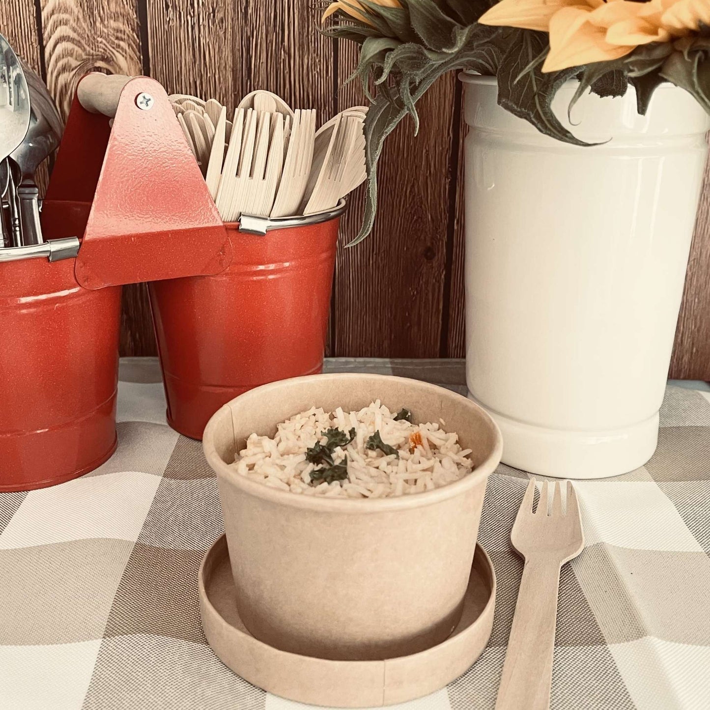12 Ounce Biodegradable Kraft Paper Soup Container