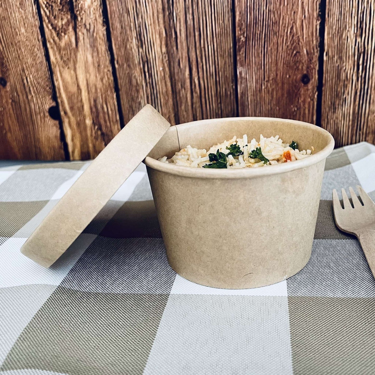 12 Ounce Biodegradable Kraft Paper Soup Container