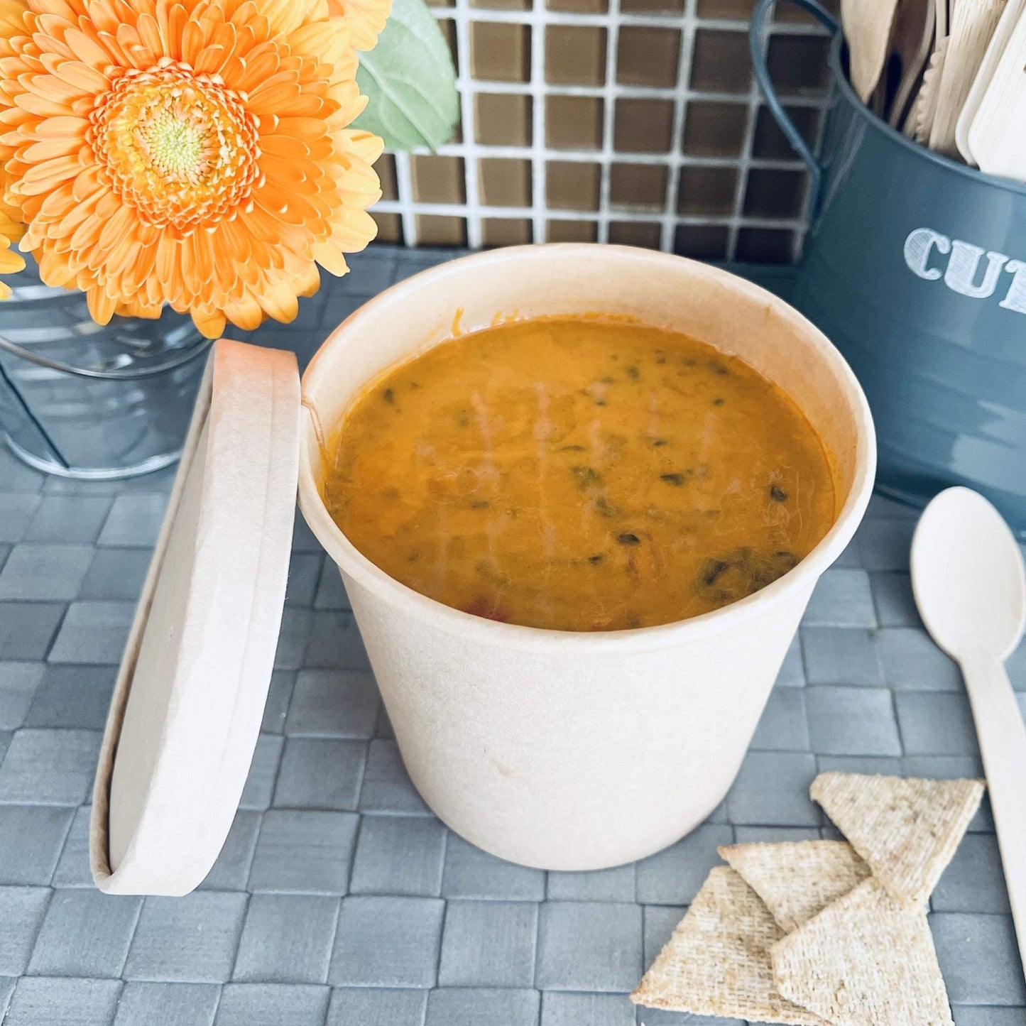 26 Ounce Biodegradable Kraft Paper Soup Container