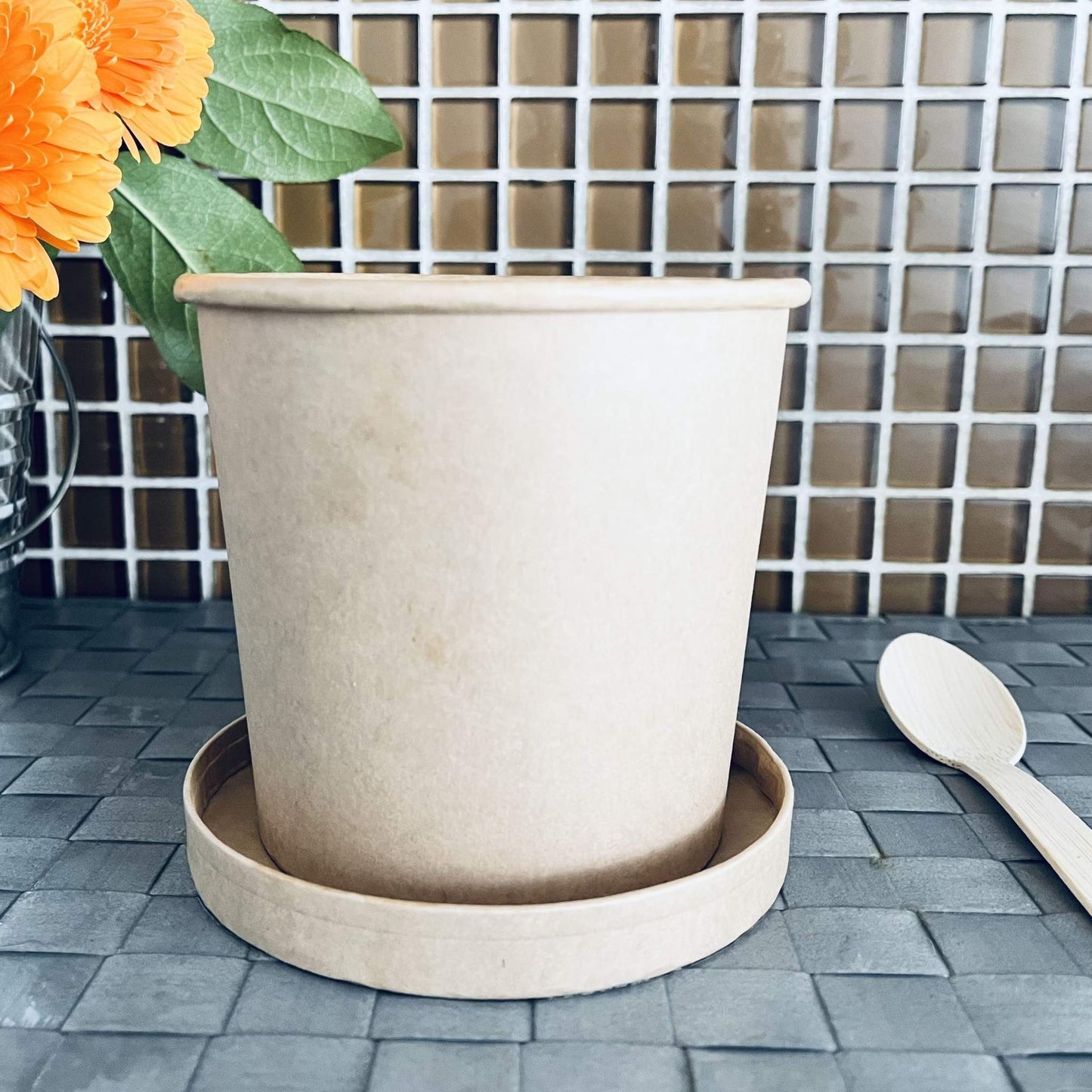 26 Ounce Biodegradable Kraft Paper Soup Container