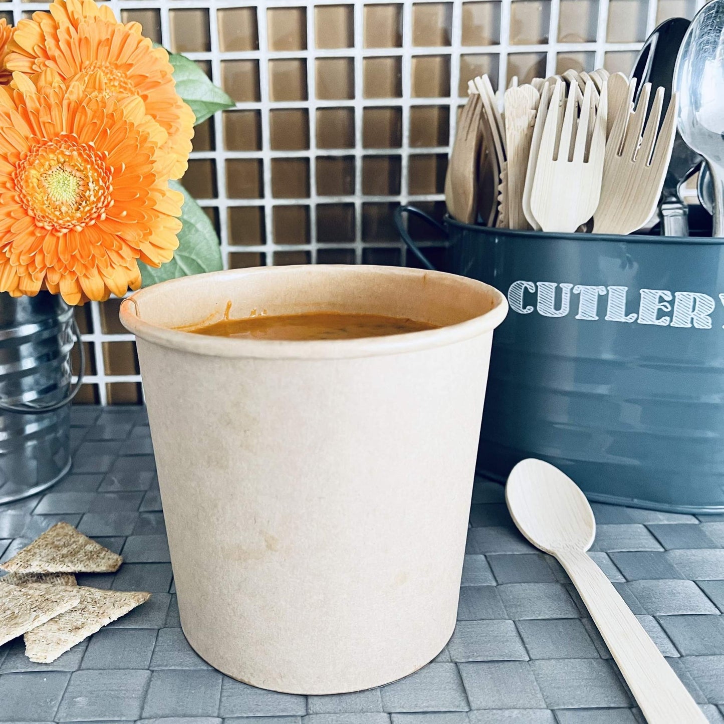 26 Ounce Biodegradable Kraft Paper Soup Container