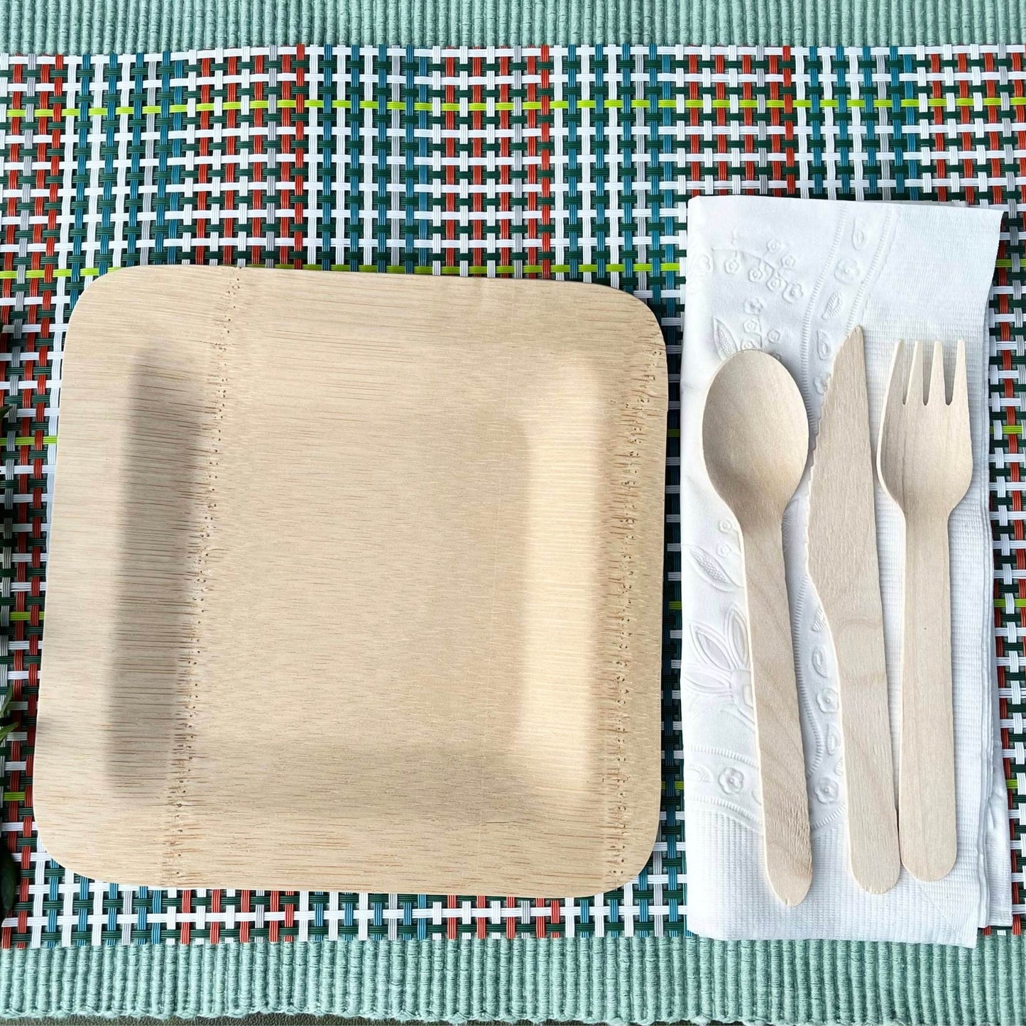 Square Lightweight Biodegradable Bamboo Plate