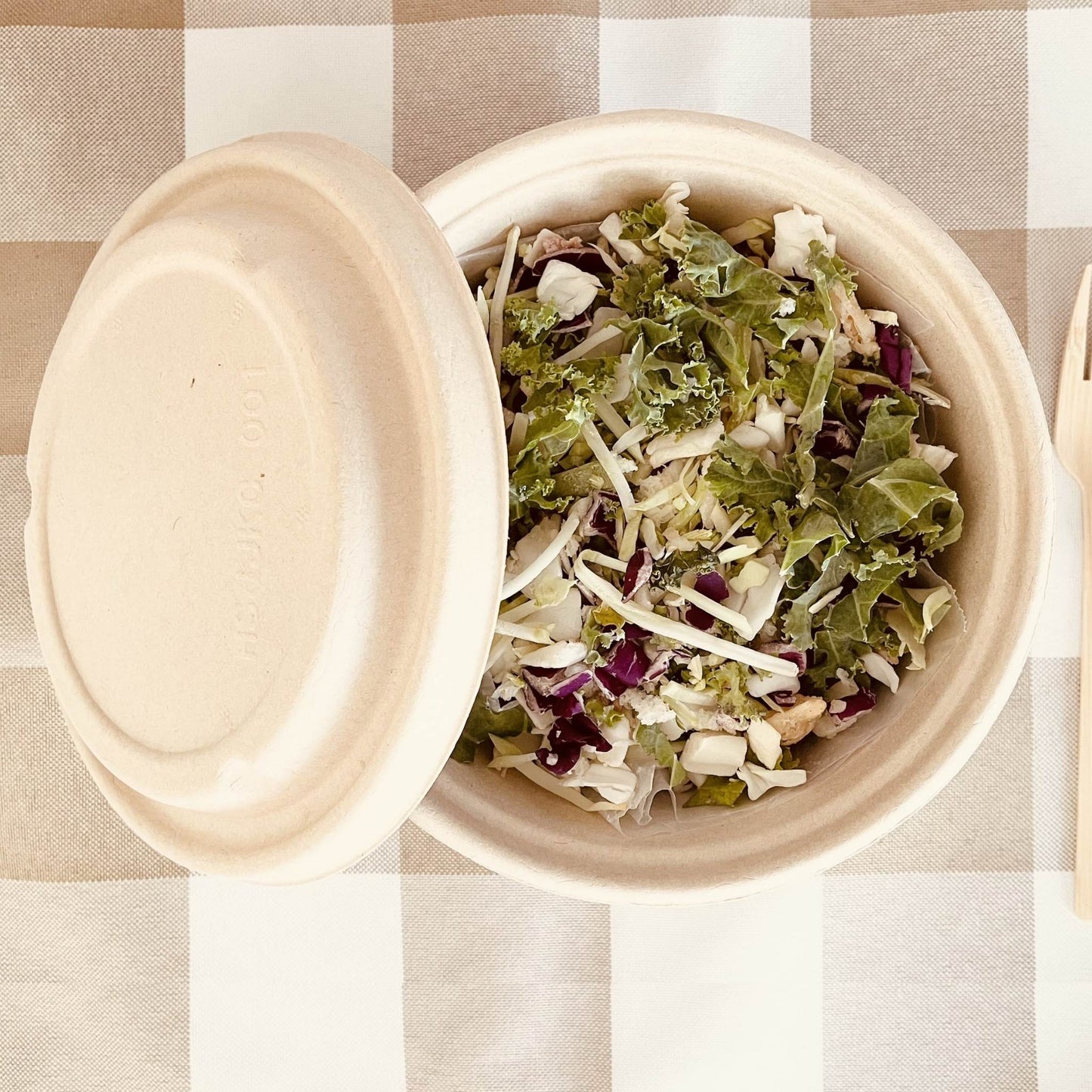 1000ml Compostable White Salad Rice Bowl container