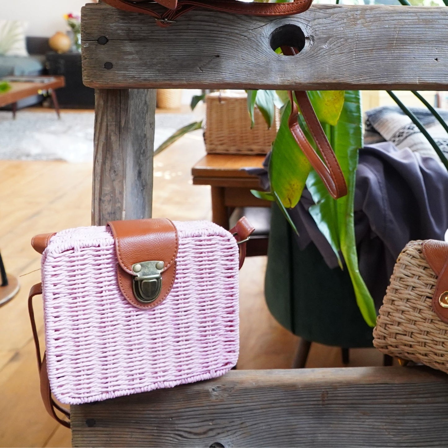 Pink EcoChic Woven Purse