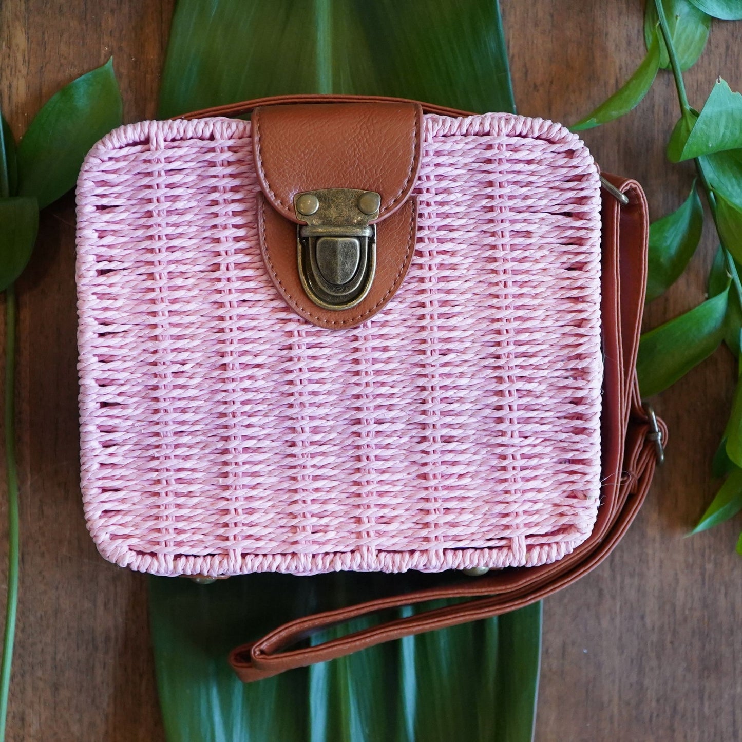 Pink EcoChic Woven Purse