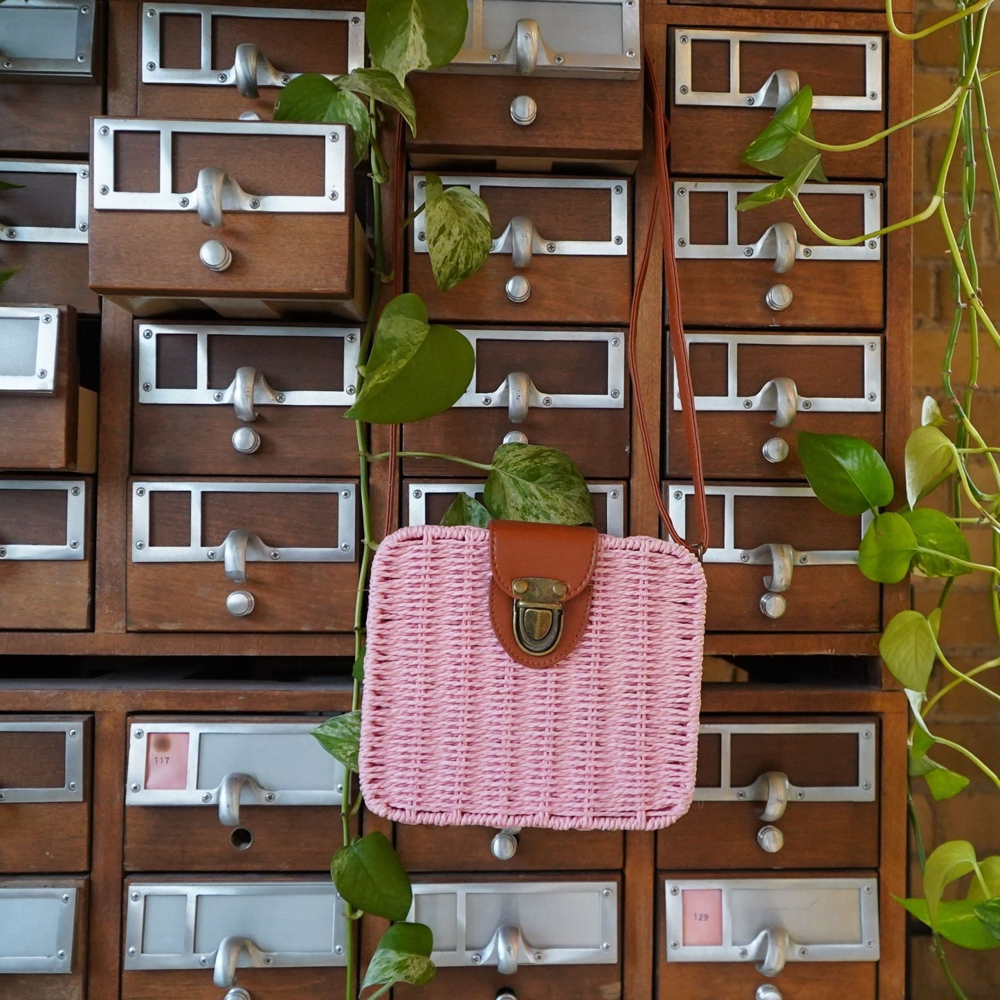 Pink EcoChic Woven Purse