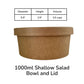 1000 ml Biodegradable Kraft Paper Shallow Salad Container