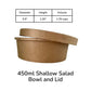 500 ml Biodegradable Kraft Paper Shallow Salad Container
