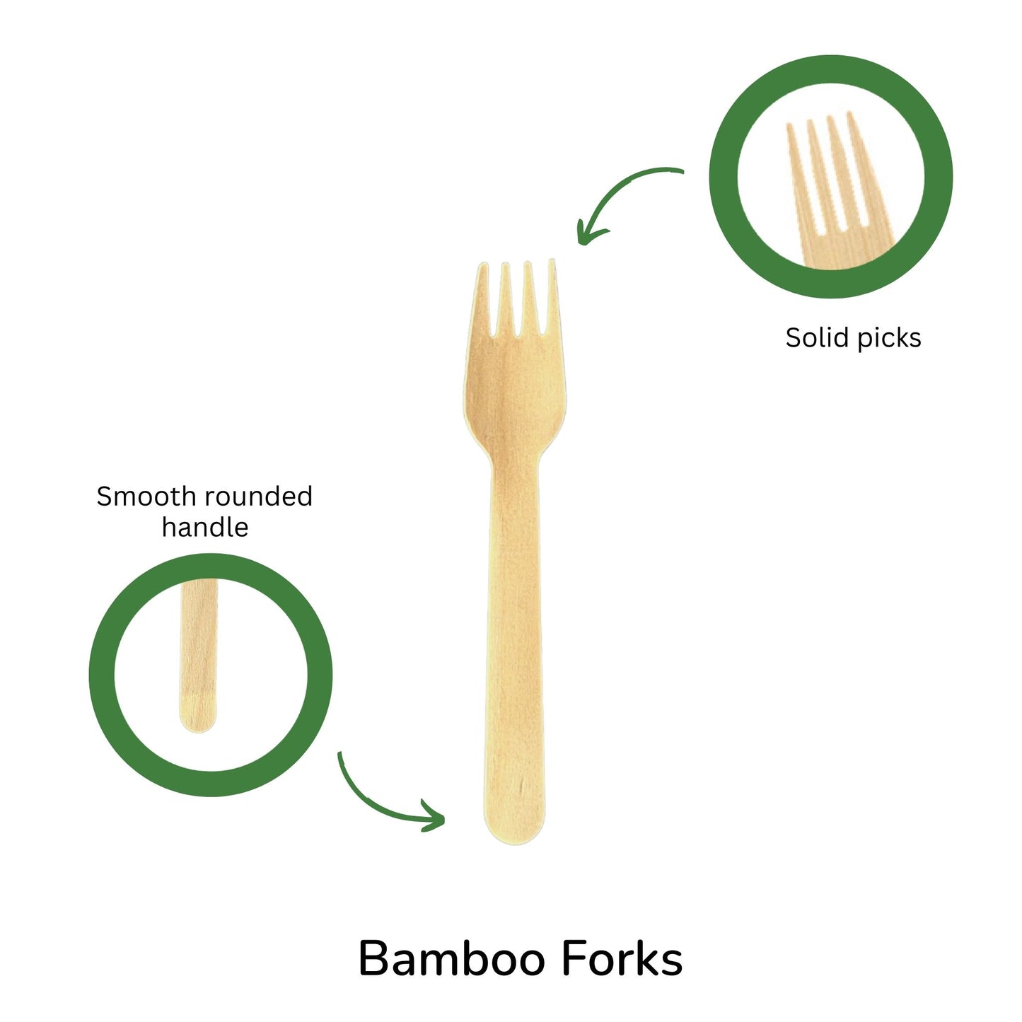 Disposable Biodegradable Bamboo Fork 170MM