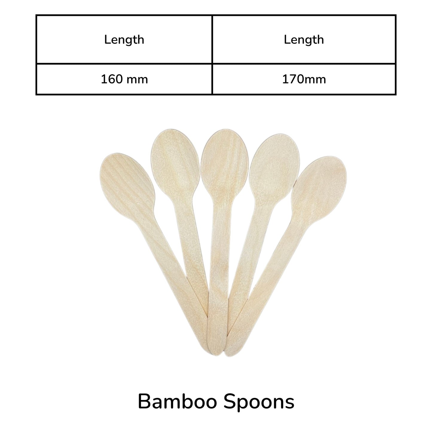Disposable Biodegradable Bamboo Spoon 170mm