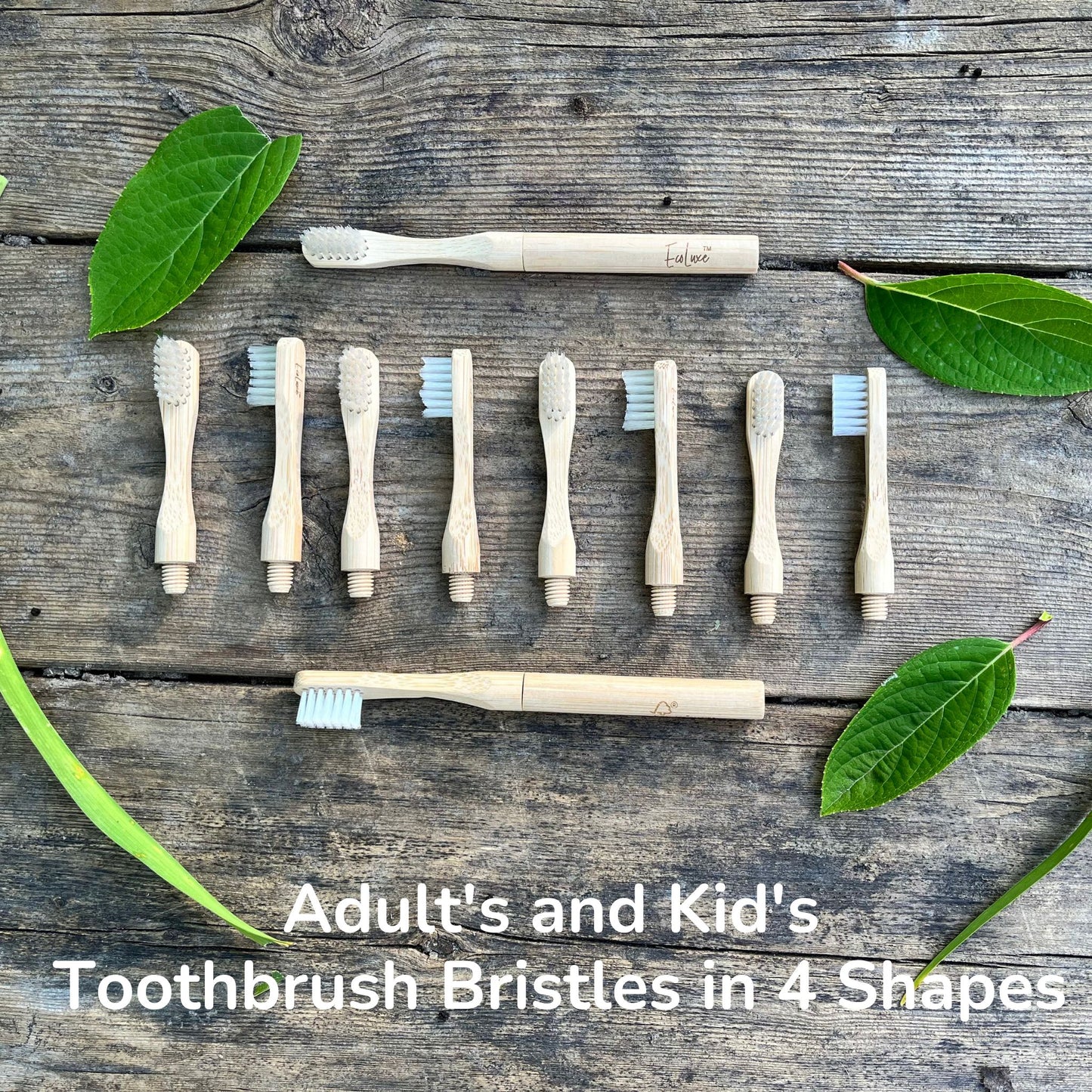 Bamboo Toothbrush Eco-Friendly Biodegradable Bristle Kids Size 4 Shapes