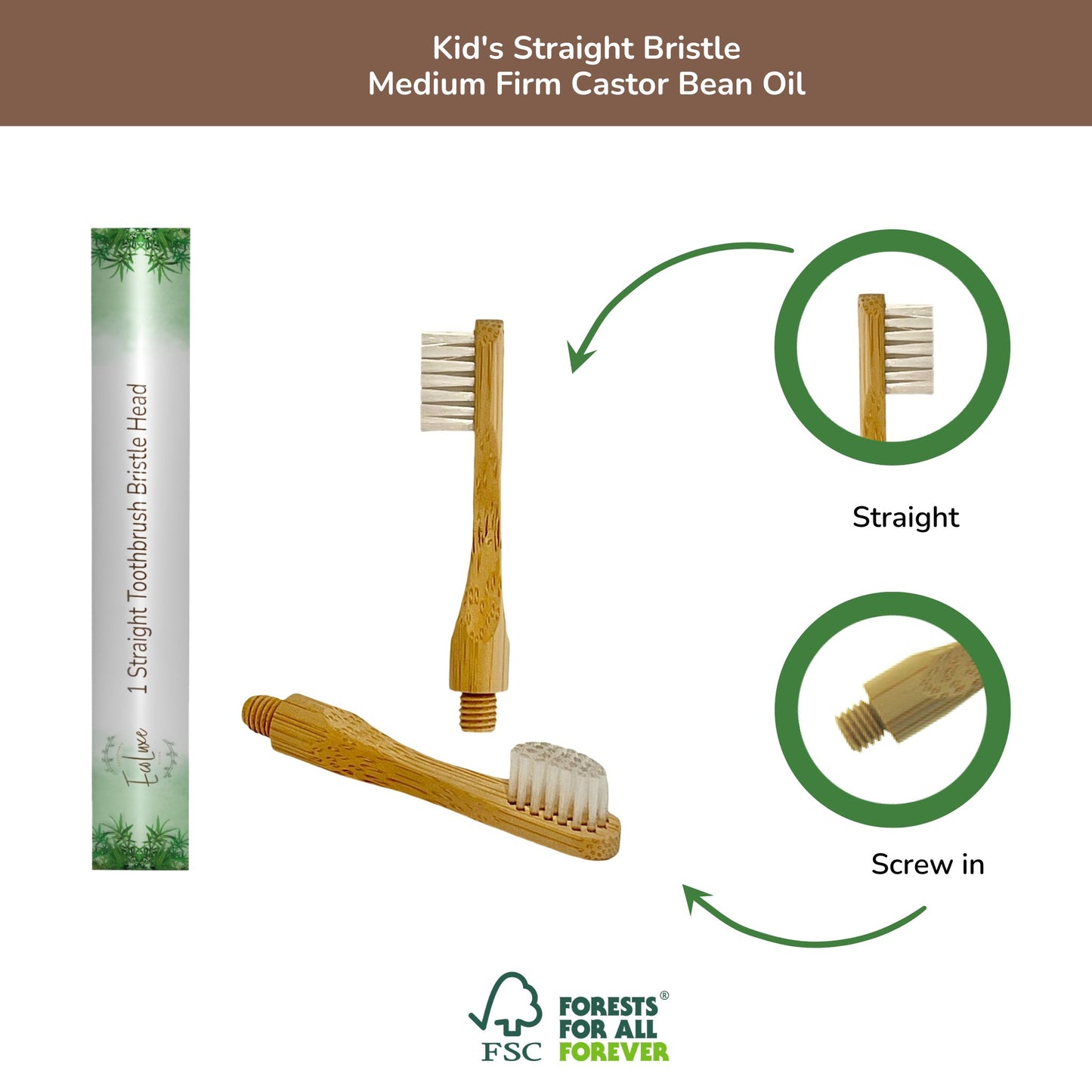 Bamboo Toothbrush Eco-Friendly Biodegradable Bristle Kids Size 4 Shapes