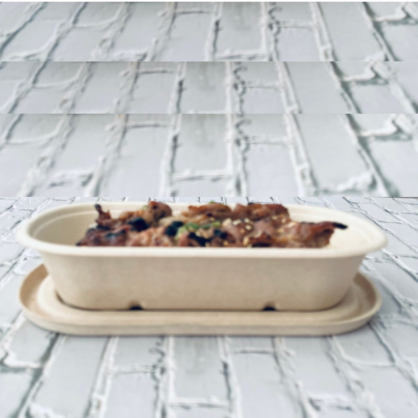 Oblong 1-Compartment Compostable Container 700 ml