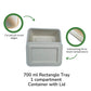 Rectangle 1-compartment compostable container 700ml with lid